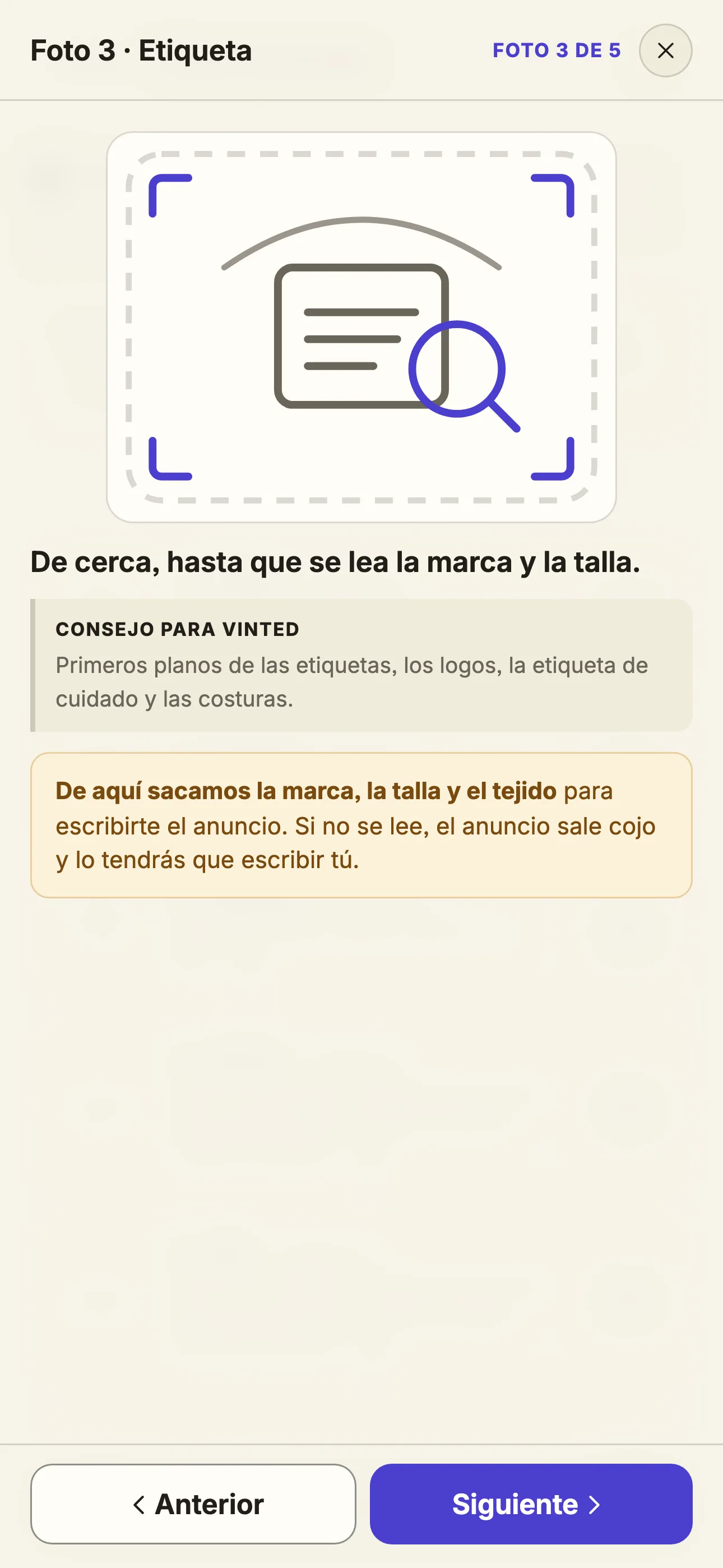 Paso 3: la etiqueta, de cerca