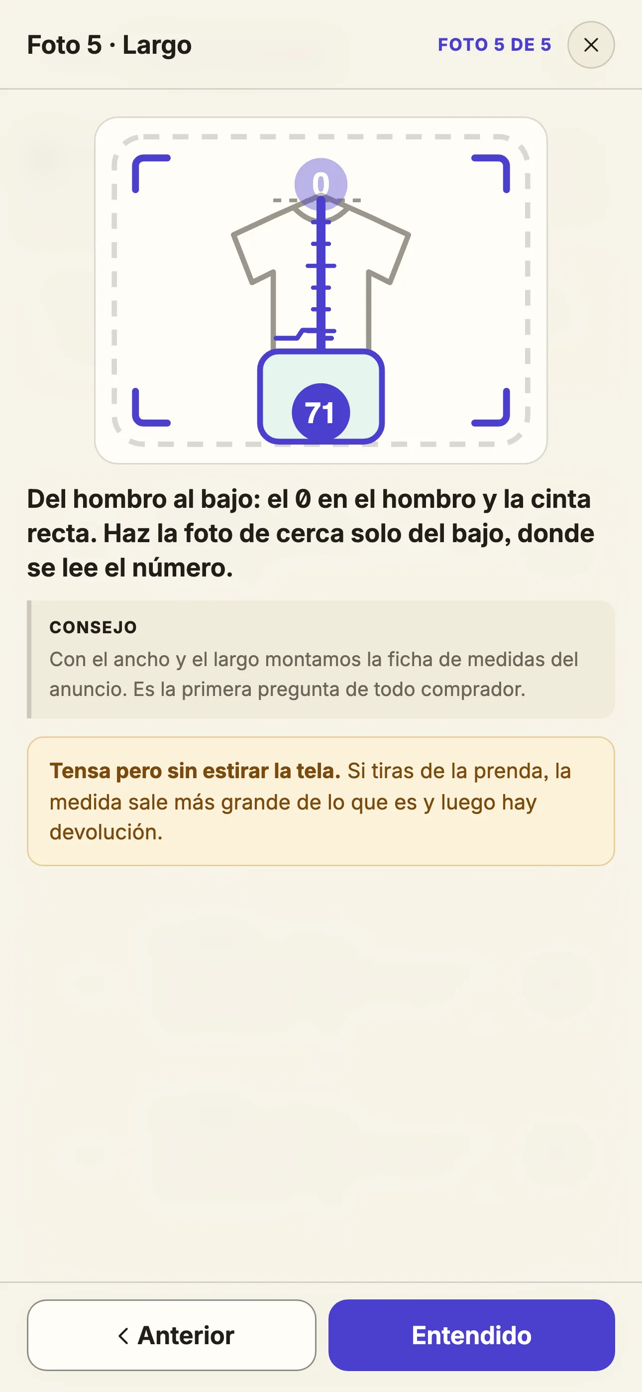 Paso 5: el largo con la cinta